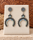 Silver Bling squash blossom dangle earrings