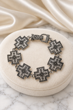 Silver Western cross bracelet with magnetic clasp