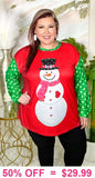 Snowman Christmas long sleeve top