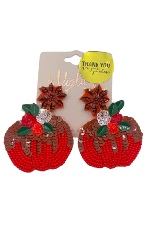 Pumpkin beaded earrings