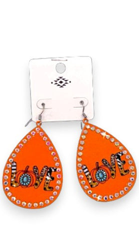 LOVE Orange fall earrings