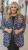 Blue and White Leopard Cardigan