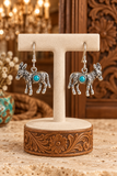 Silver Donkey earrings with turquoise stone