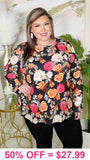 Floral print long sleeve top