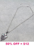 Boot Stitch Pendant Western Necklace with bling