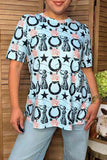 Western print top