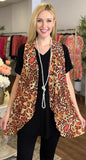 Red & Tan Leopard Vest