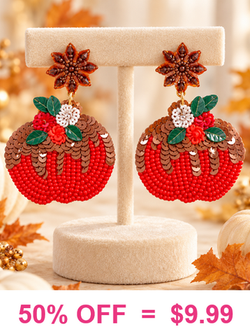 Pumpkin beaded earrings