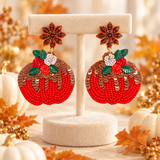 Pumpkin beaded earrings