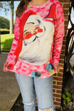 Santa Face Pink long sleeve top