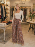 Brown bandana paisley pants