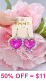 Fuchsia Heart Gem earrings