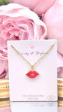 Red Kiss gold necklace
