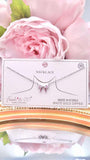 Bling Bow pendant on Silver chain necklace