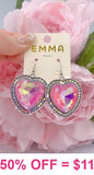 Pink Heart Gem earrings