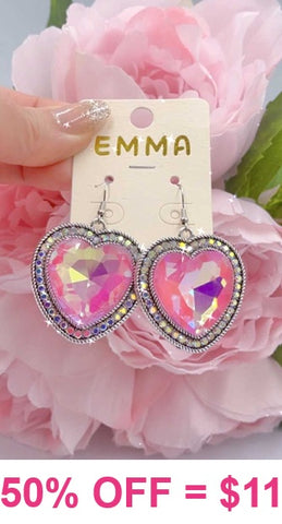 Pink Heart Gem earrings