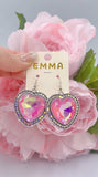 Pink Heart Gem earrings