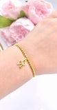 LOVE Charm gold beaded bracelet