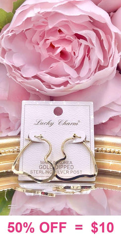 Gold Heart hoop earrings