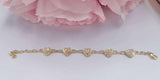 Gold Bling Heart chain bracelet
