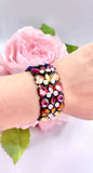 Multi Color Heart stone stretch bracelet