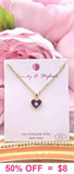 Black Heart bling charm gold necklace