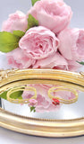 Pink Kiss charm gold beaded bracelet