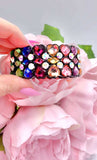 Multi Color Heart stone stretch bracelet