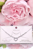 Bling Heart pendant on silver chain necklace