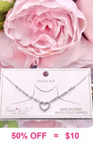 Bling Heart pendant on silver chain necklace