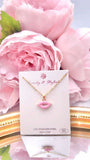 Pink Kiss gold necklace