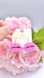 Pink kiss earrings