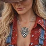 Royal Flush Clubs pendant necklace