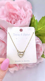 LOVE Heart necklace gold or silver