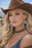 Bling copper squash blossom earrings