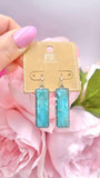 Turquoise rectangle stone earrings