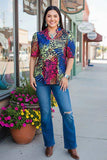 Multi Color Animal Print Top