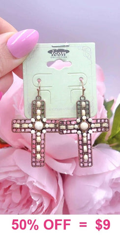 Copper cross cream stones