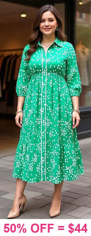 Green floral maxi dress