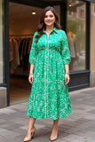 Green floral maxi dress
