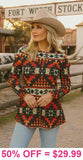 L, XL, 2X 3X NEW Tribal print long sleeve top