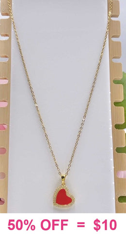 Red Heart gold necklace