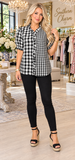 Black and White plaid blouse