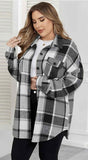 L,XL,2X,3X : Grey plaid shacket