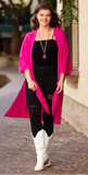 Pink Duster with side slits