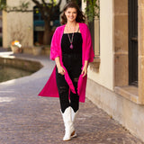 Pink Duster with side slits