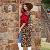 * Red Plaid & Leopard Kimono *