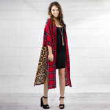 * Red Plaid & Leopard Kimono *