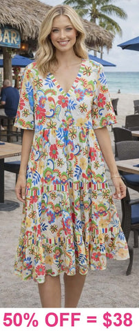 Floral tiered layered dress