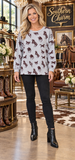Horse print long sleeve top